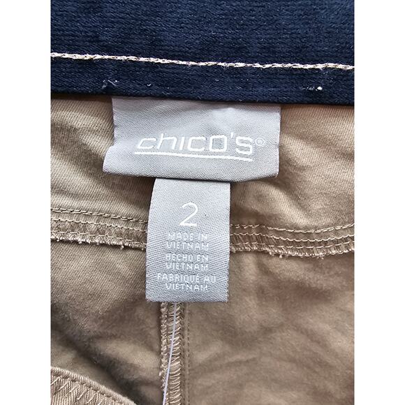 Chico's NWT Straight Ankle Classic Rise Pants Pockets Tan/Beige Size 2 US 12 - Picture 4 of 7